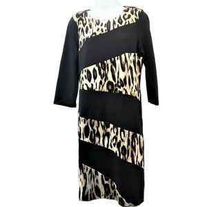 NWT Chicos Jordan Sheath Dress Leopard Print Spliced Chicos 1 Misses 8 $149